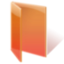 folder, open, orange 